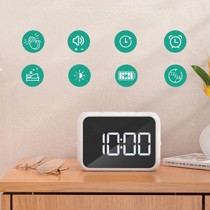 Kompakter Digitalwecker mit zwei Weckzeiten