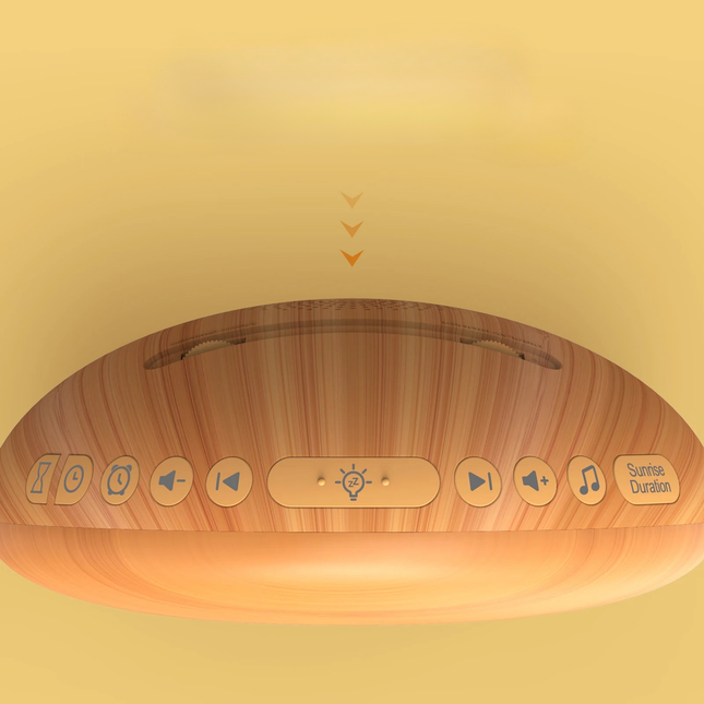 Lichtwecker mit Naturklängen in Holzoptik