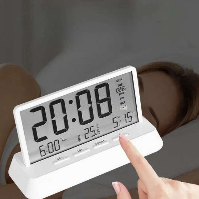 Digitaler Tischwecker mit LCD Temperaturanzeige