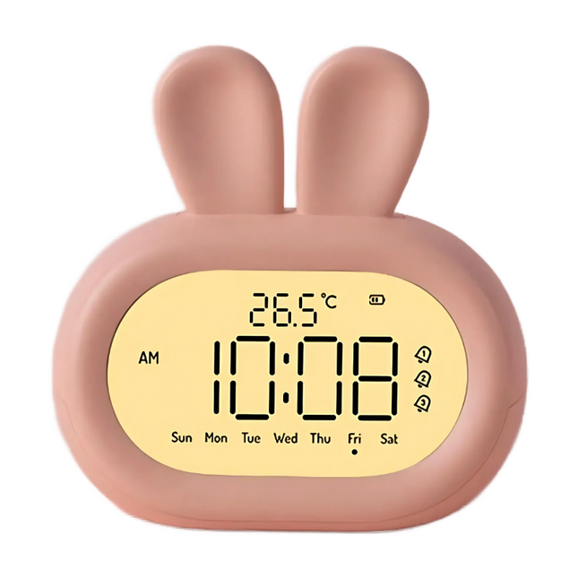 Digitaler Kinderwecker Hase mit Nachtlicht