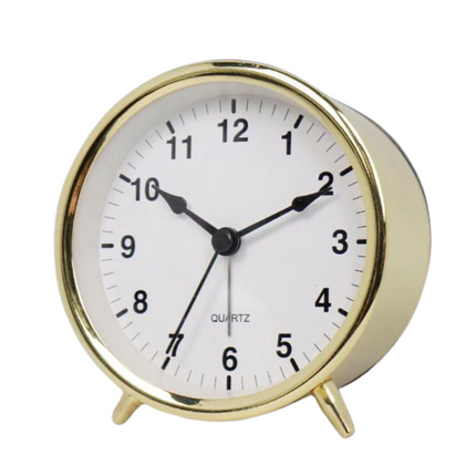 Kleiner runder Wecker in Kupferoptik