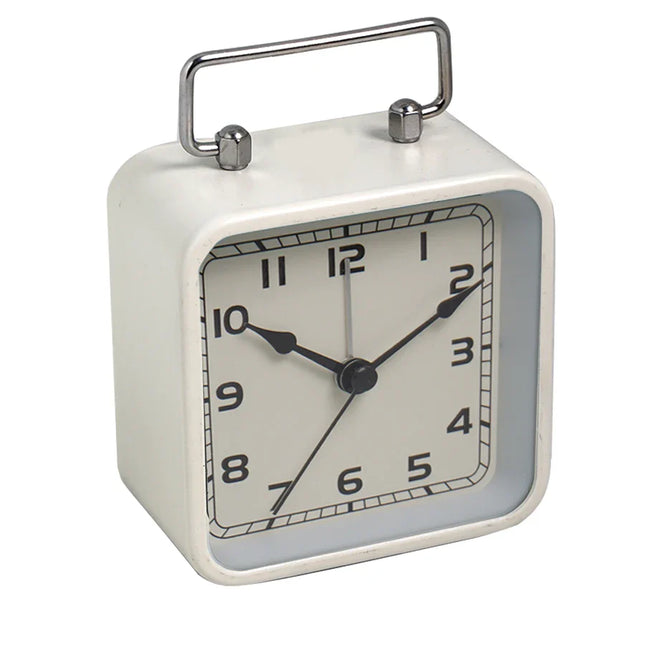 Kleiner quadratischer Reisewecker mit Zeigern