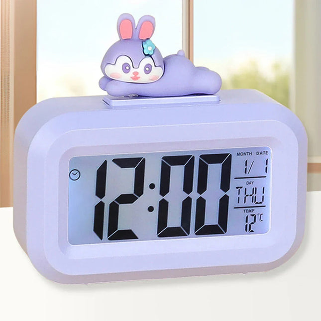 Digitaler Kinderwecker im süßen Hasen-Design