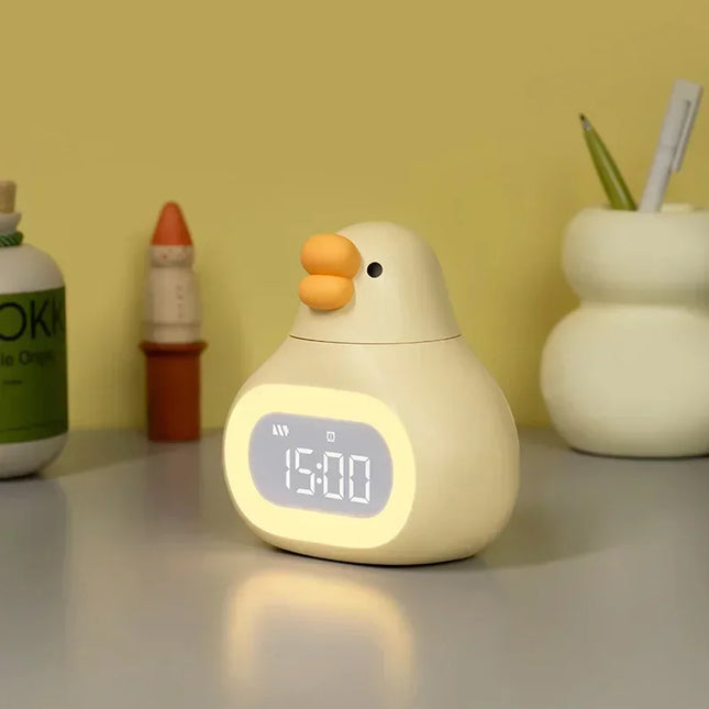 Kinderwecker Ente mit digitalem Nachtlicht