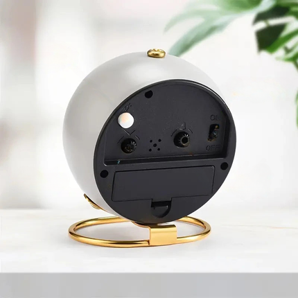 Analoger Design Wecker rund mit Standfuß