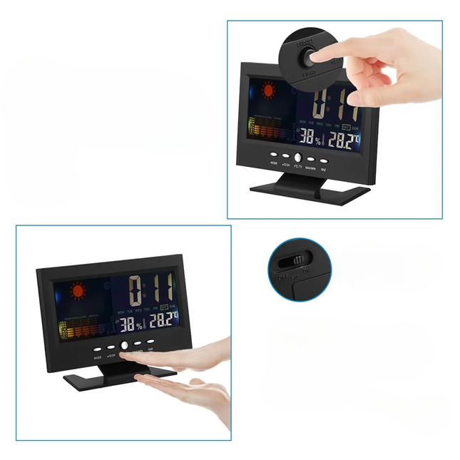 Digitaler Wecker mit Kalender und Temperatur