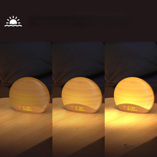 Lichtwecker mit Naturklängen in Holzoptik
