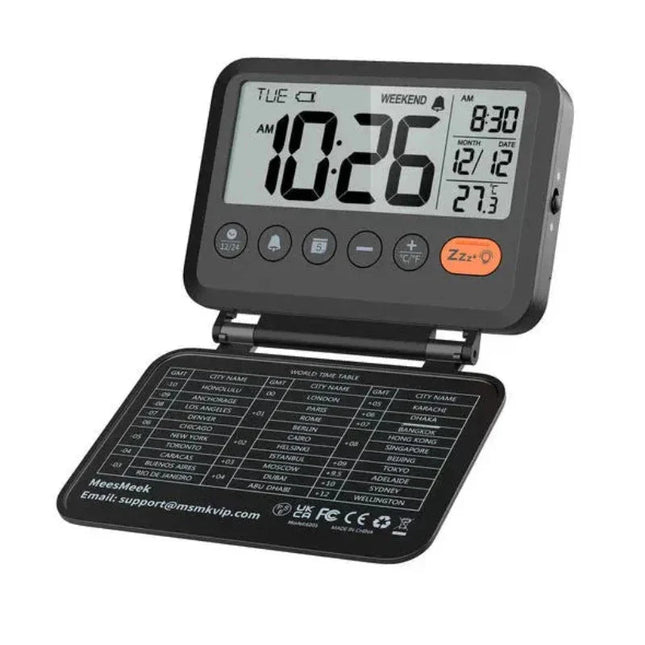 Kleiner digitaler Reisewecker zum Aufklappen