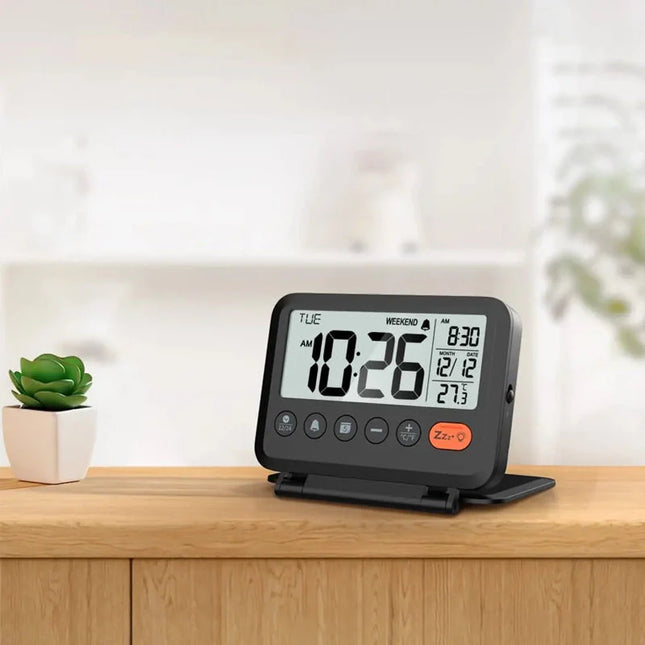 Kleiner digitaler Reisewecker zum Aufklappen