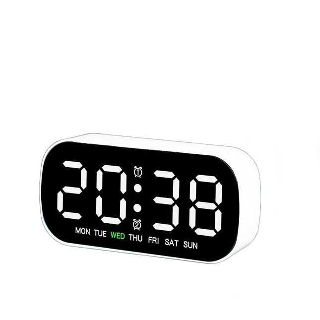 Kleiner digitaler Wecker mit Spiegelfläche