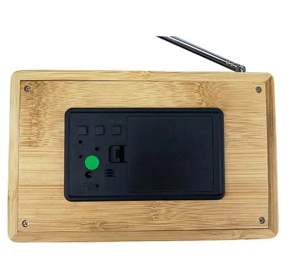 Radiowecker im Retro-Holzdesign mit Digitalanzeige