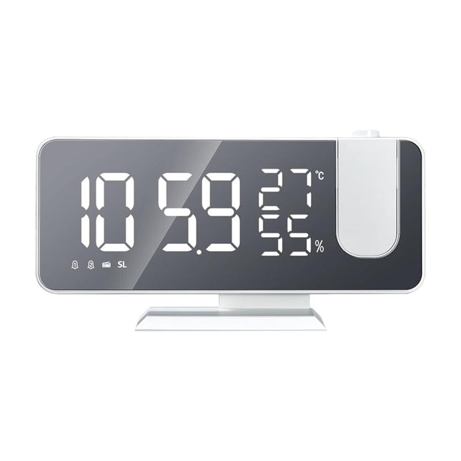 Weißer Radiowecker mit Deckenprojektion Uhrzeit