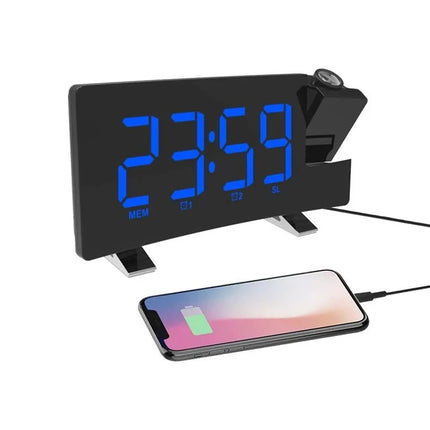 Digitaler Projektionswecker mit blauer Anzeige