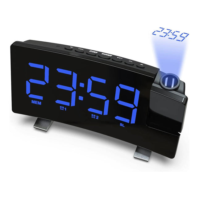 Digitaler Projektionswecker mit blauer Anzeige