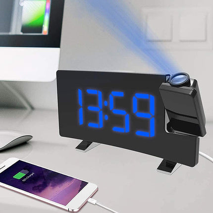 Digitaler Projektionswecker mit blauer Anzeige