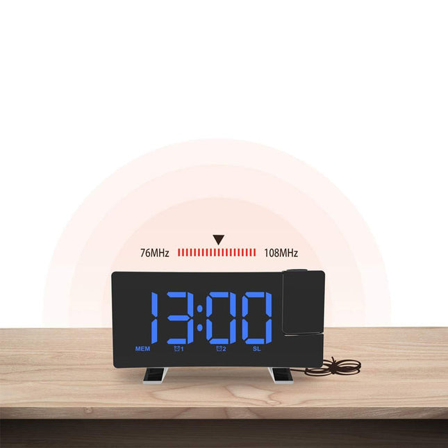 Digitaler Projektionswecker mit blauer Anzeige