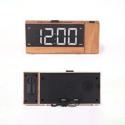 Projektionswecker in moderner Holzoptik