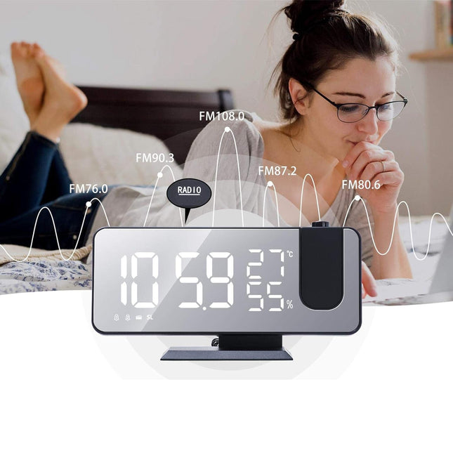 Projektionswecker mit Temperatur und Luftfeuchtigkeit