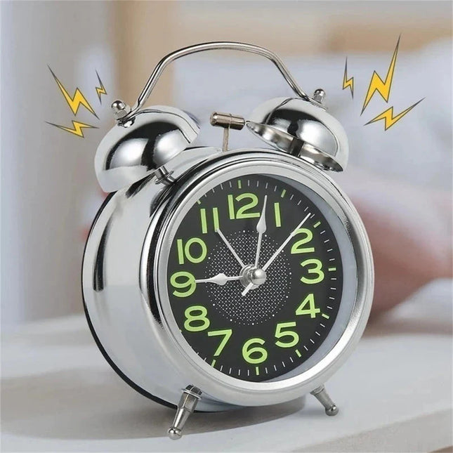 Doppelglockenwecker mit leuchtenden Ziffern