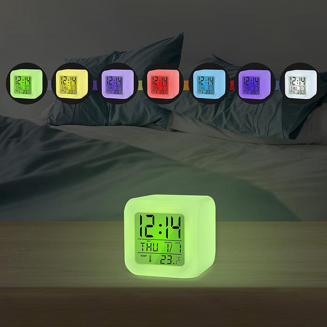 Digitaler Würfel-Wecker mit Farbwechsel