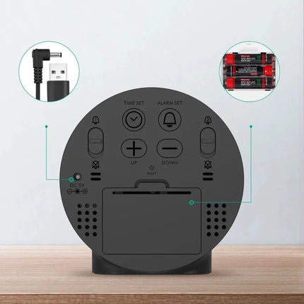 Runder Digitalwecker mit großen Ziffern