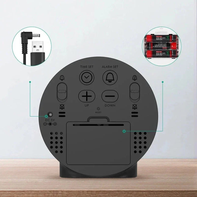 Runder Digitalwecker mit großen Ziffern