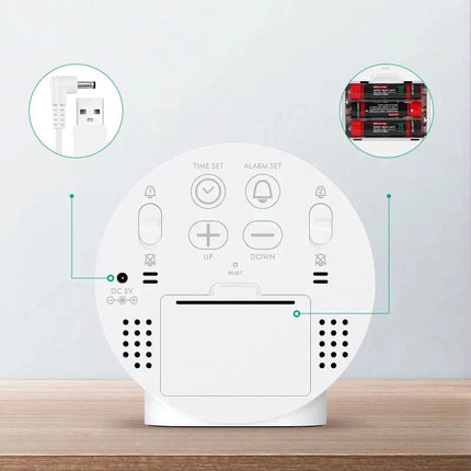 Runder Digitalwecker mit großen Ziffern