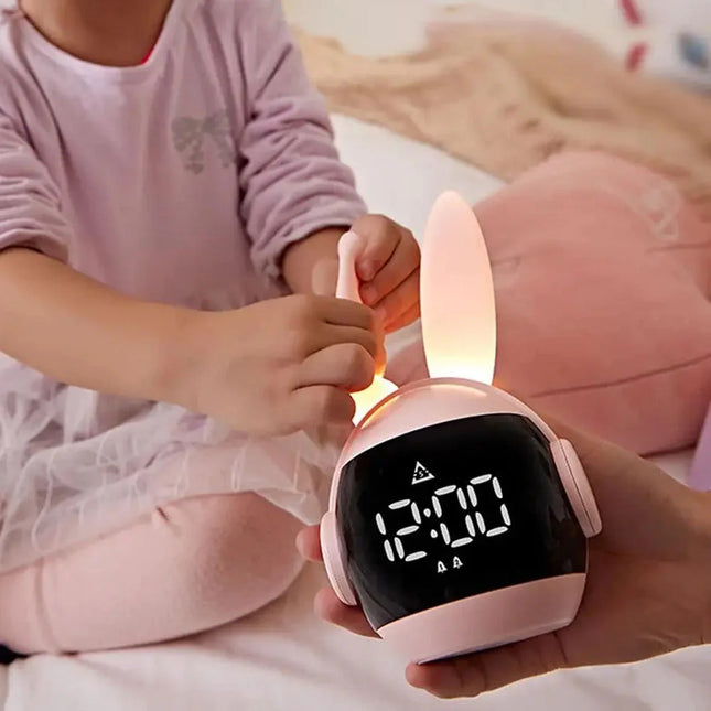 Digitaler Wecker für Mädchen Hasen-Design