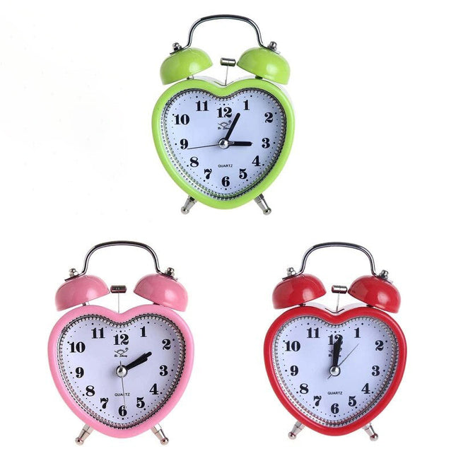 Doppelglockenwecker in Herzform für Mädchen