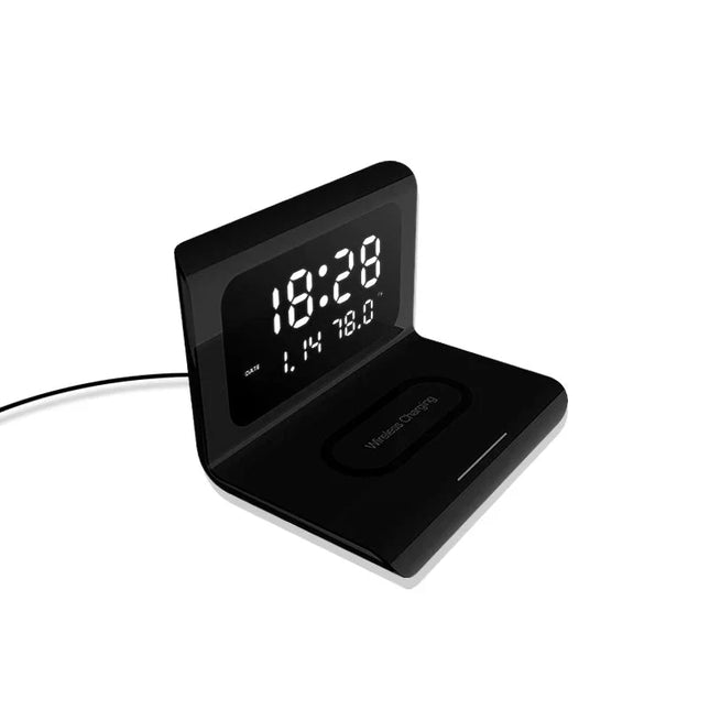 Kabelloses Qi-Ladepad mit integrierter Uhr