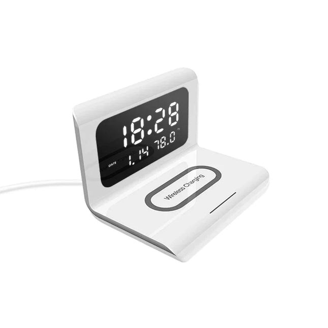 Kabelloses Qi-Ladepad mit integrierter Uhr