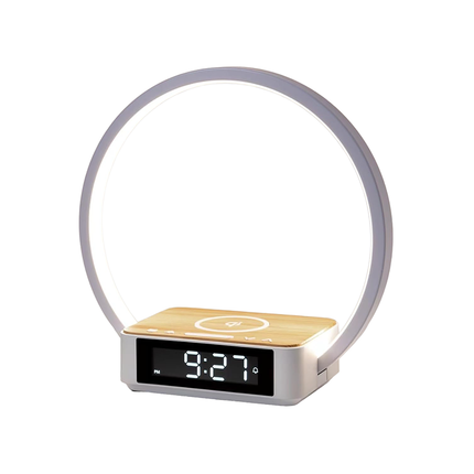 Design Nachttischlampe mit Wecker und Ladegerät