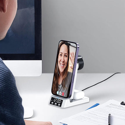 Faltbare Qi-Ladestation mit integriertem Wecker