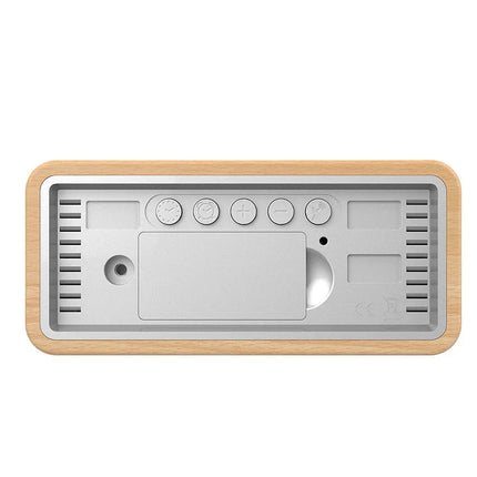 Smarter Wecker mit Wetterstation Holzoptik