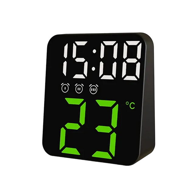 Moderner LED Reisewecker mit Temperaturanzeige