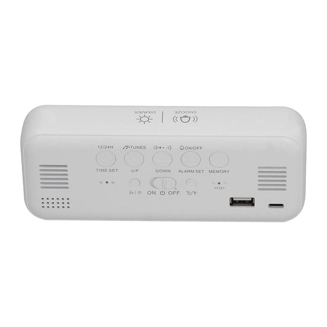 Digitaler Wecker in Weiß mit Temperatur