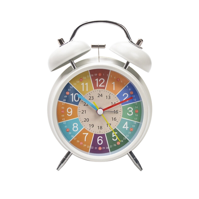 Bunter Lernwecker mit Doppelglocke