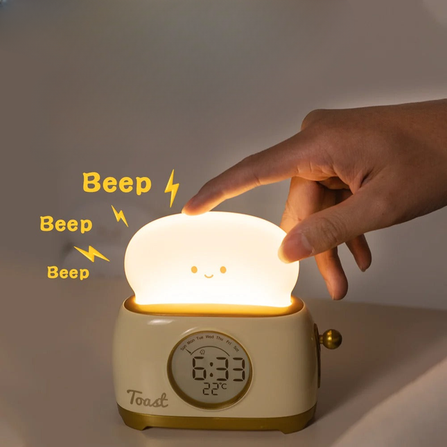 Lustiger Toaster Wecker mit Nachtlicht