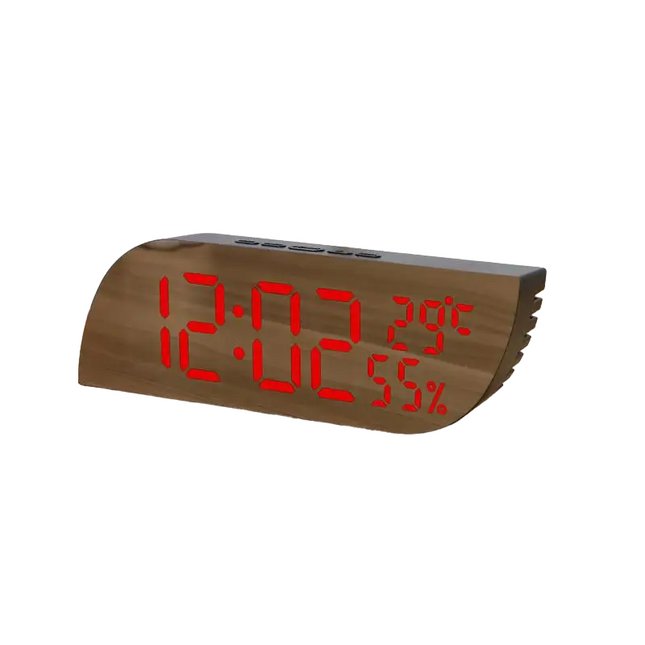 Digitaler Wecker in Holzoptik batteriebetrieben