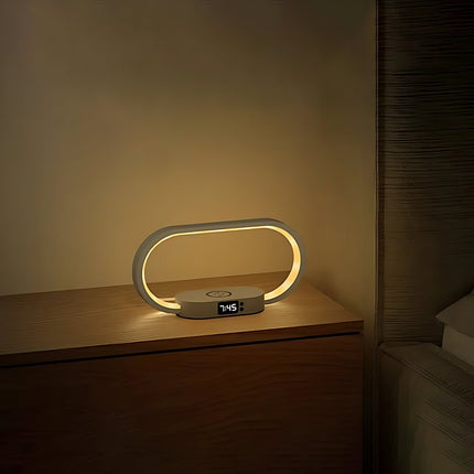 Tageslichtlampe mit integriertem Wecker Holzoptik