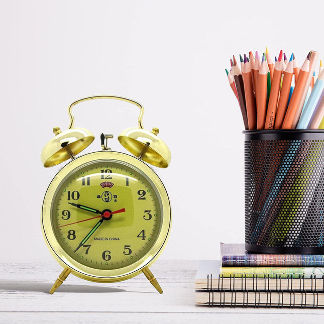 Goldener Vintage Doppelglockenwecker mechanisch