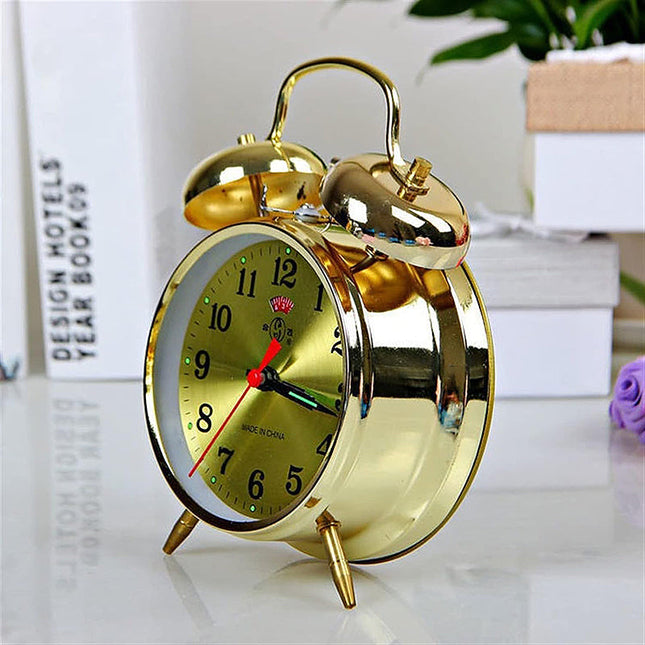 Goldener Vintage Doppelglockenwecker mechanisch