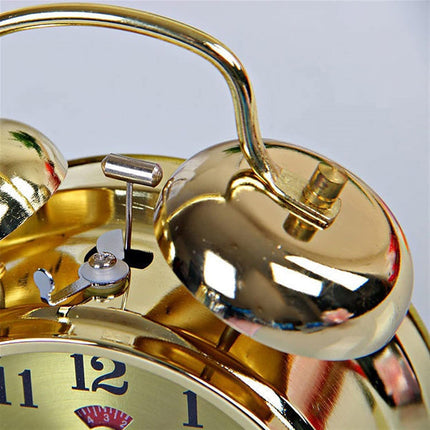 Goldener Vintage Doppelglockenwecker mechanisch