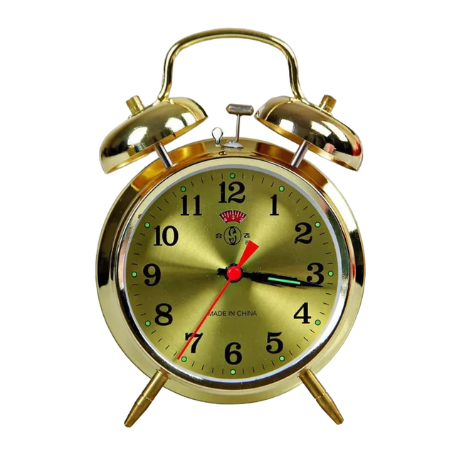 Goldener Vintage Doppelglockenwecker mechanisch