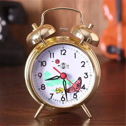 Goldener mechanischer Wecker mit Doppelglocke
