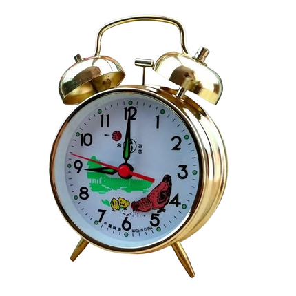 Goldener mechanischer Wecker mit Doppelglocke