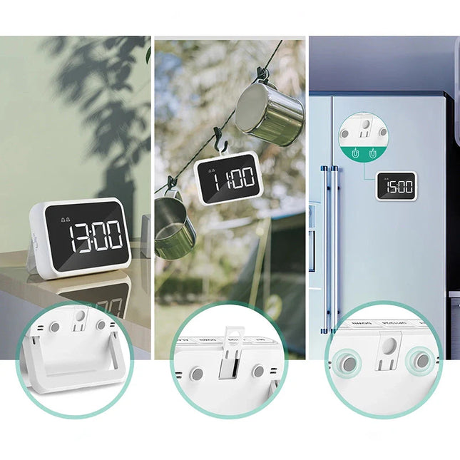 Kleiner Digitalwecker mit verspiegelter Anzeige