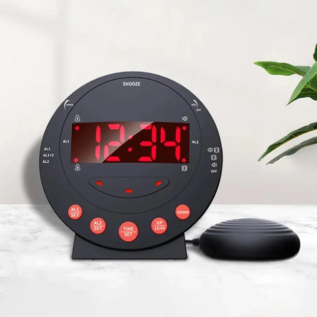 Schwarzer Vibrationswecker mit Vibrationskissen