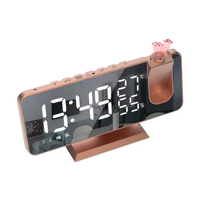 Digitaler Projektionswecker in Roségold