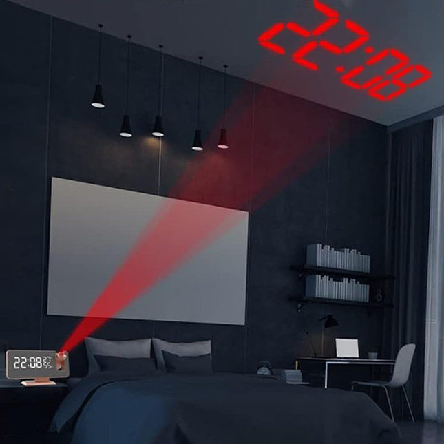 Digitaler Projektionswecker in Roségold